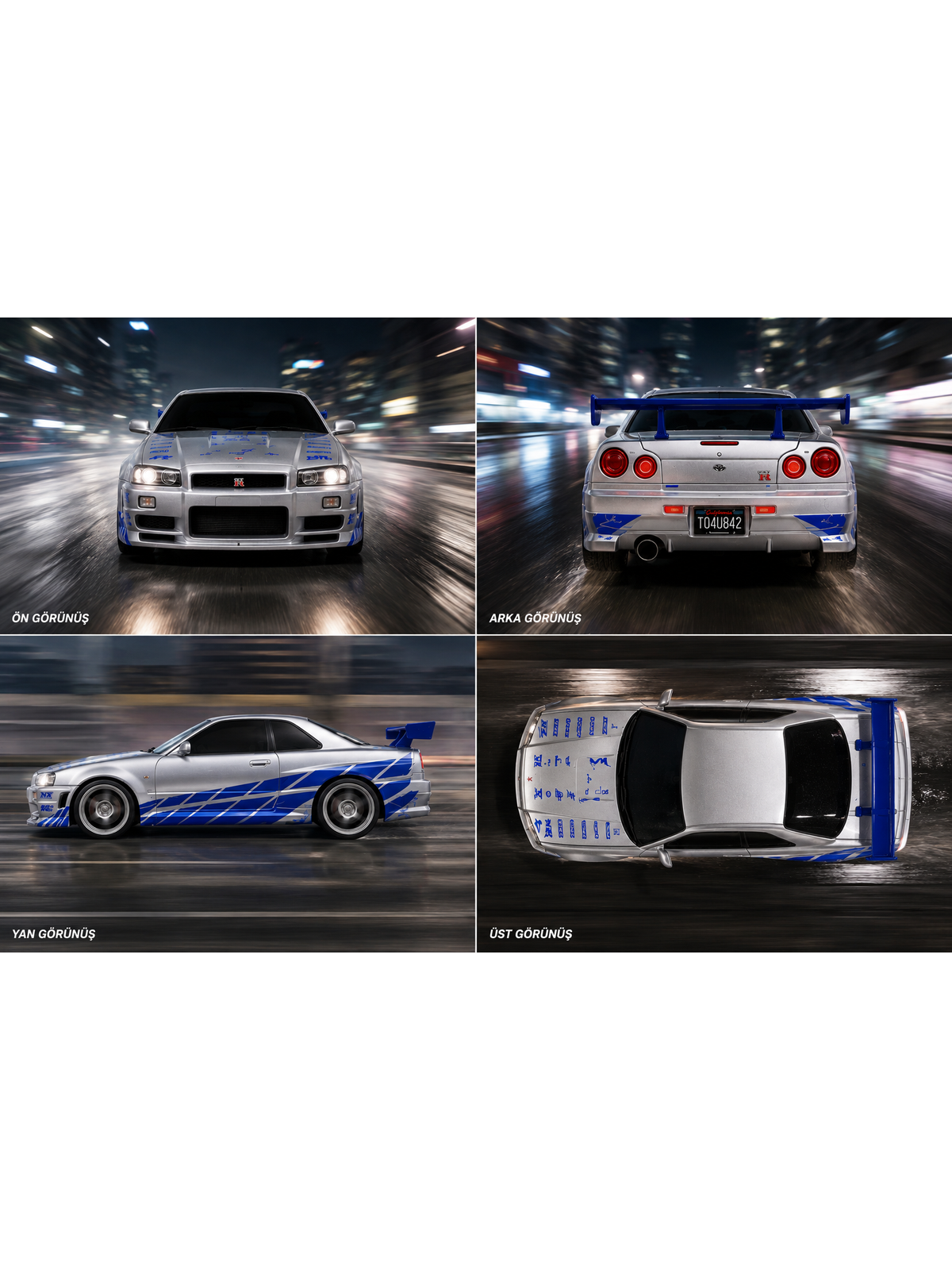 Fast & Furious Brian’s Nissan Skyline GT-R (R34) Uzaktan Kumandalı Araba