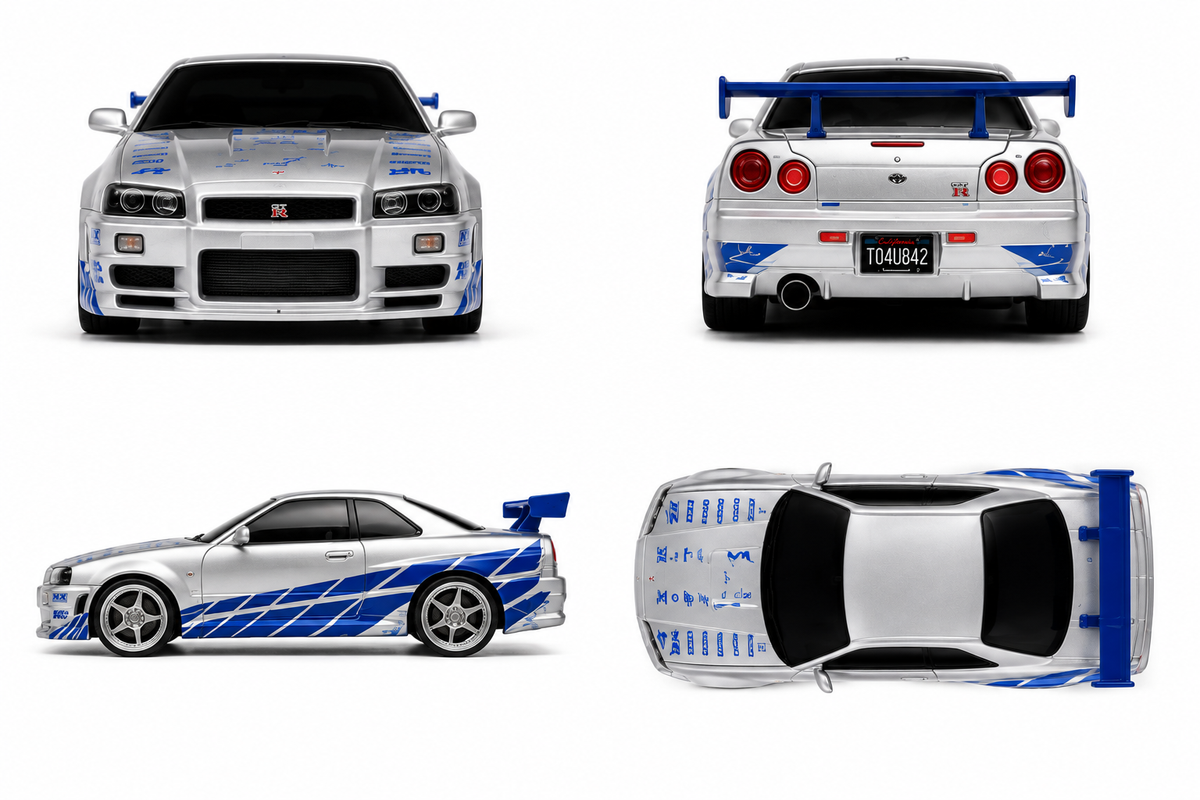 Fast & Furious Brian’s Nissan Skyline GT-R (R34) Uzaktan Kumandalı Araba
