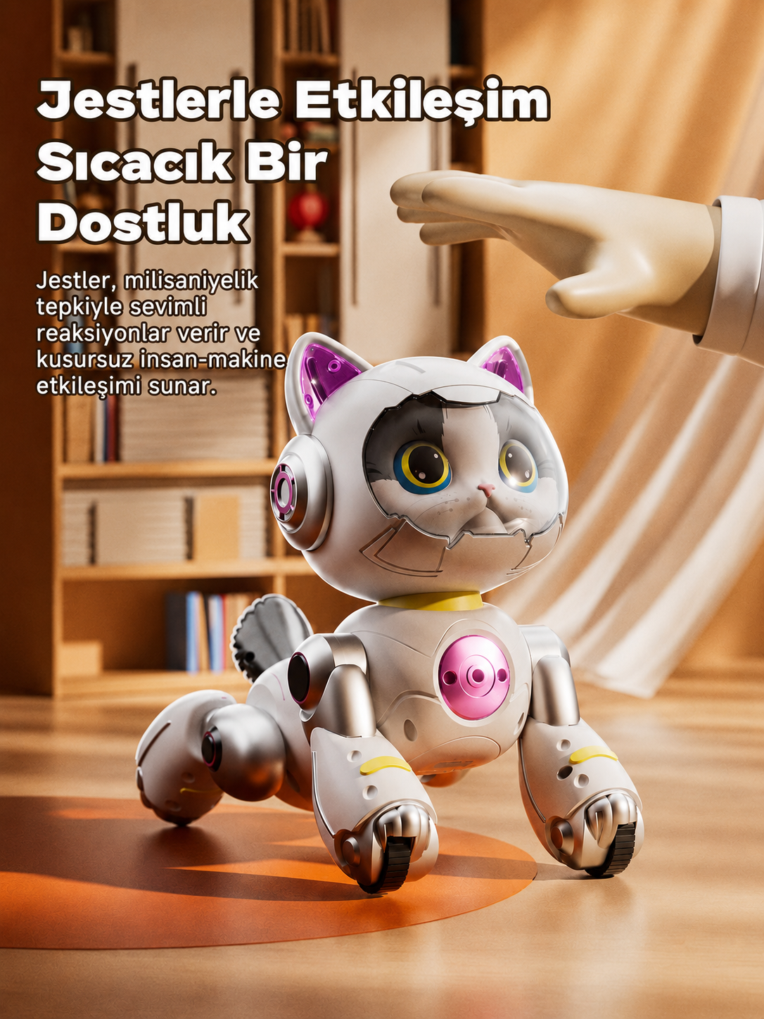 Moki Akıllı Robot Kedi – Sesli & Jest Kontrollü