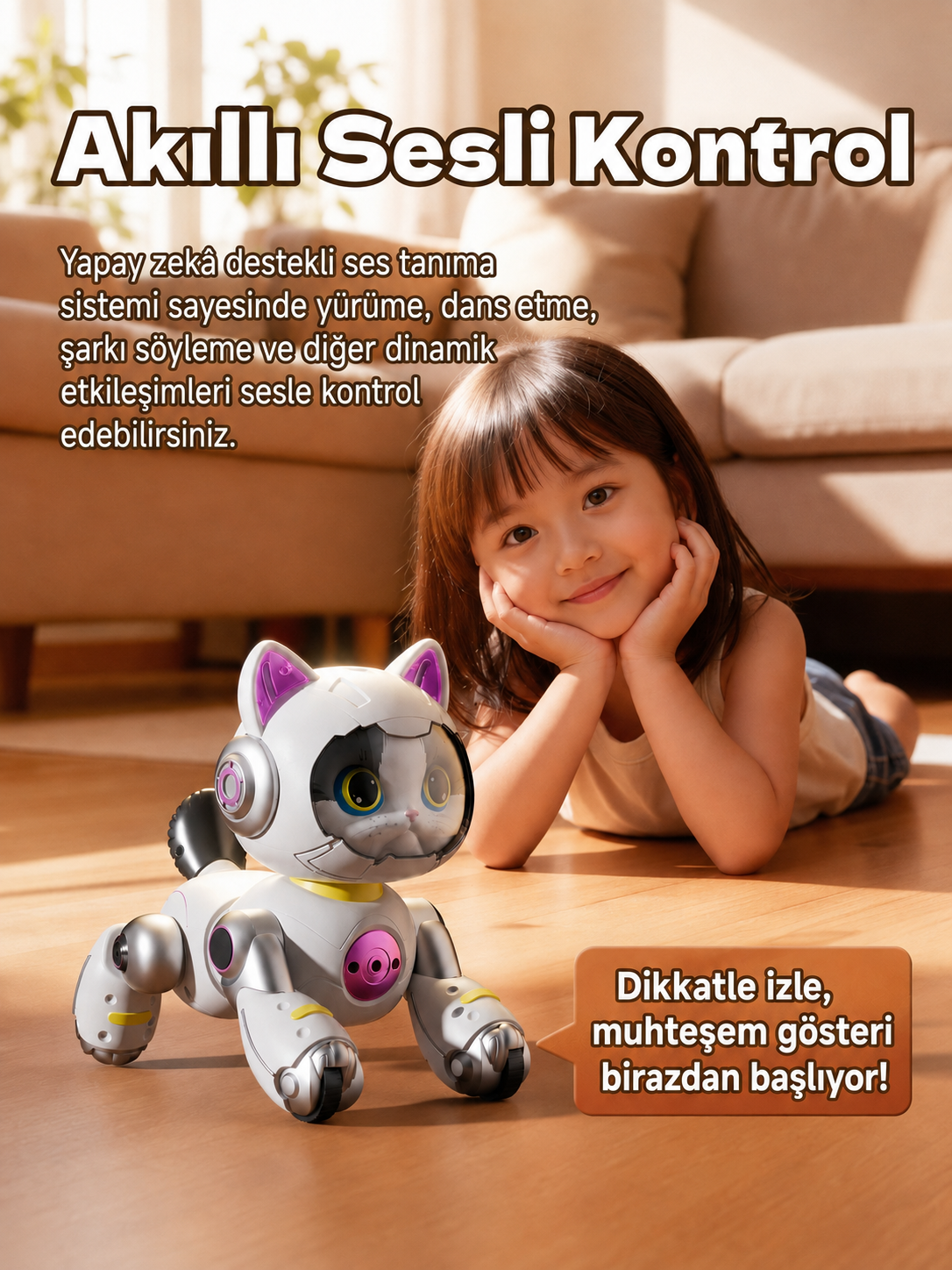 Moki Akıllı Robot Kedi – Sesli & Jest Kontrollü
