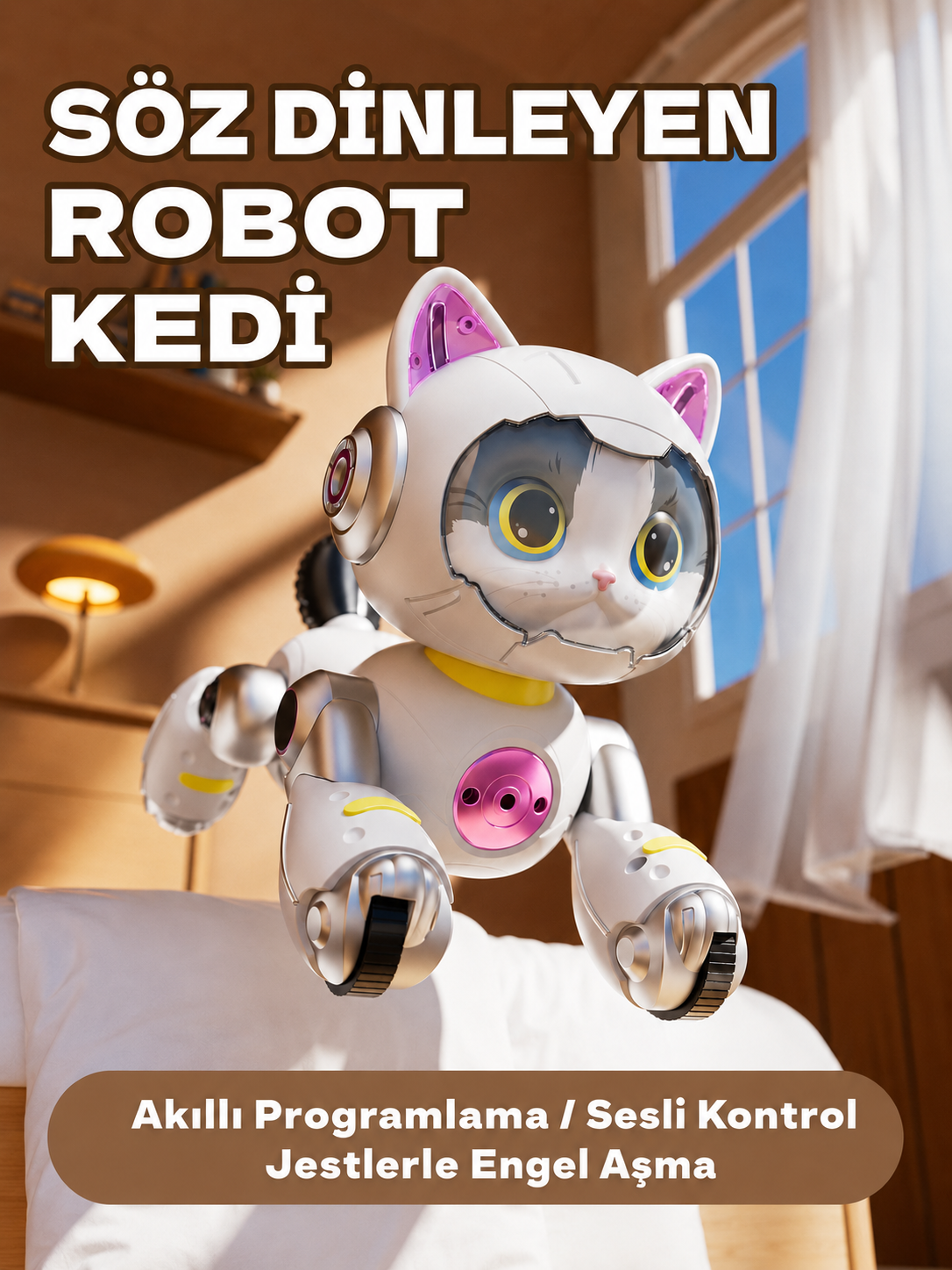 Moki Akıllı Robot Kedi – Sesli & Jest Kontrollü